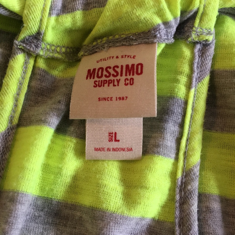 MOSSIMO Tank top L bright yellow/gray stripe - Picture 3 of 5
